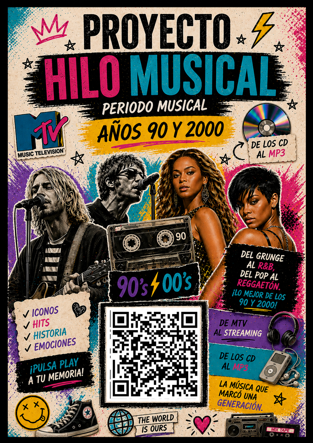 Cartel del Hilo Musical dedicado a la música de los años 90 y 2000