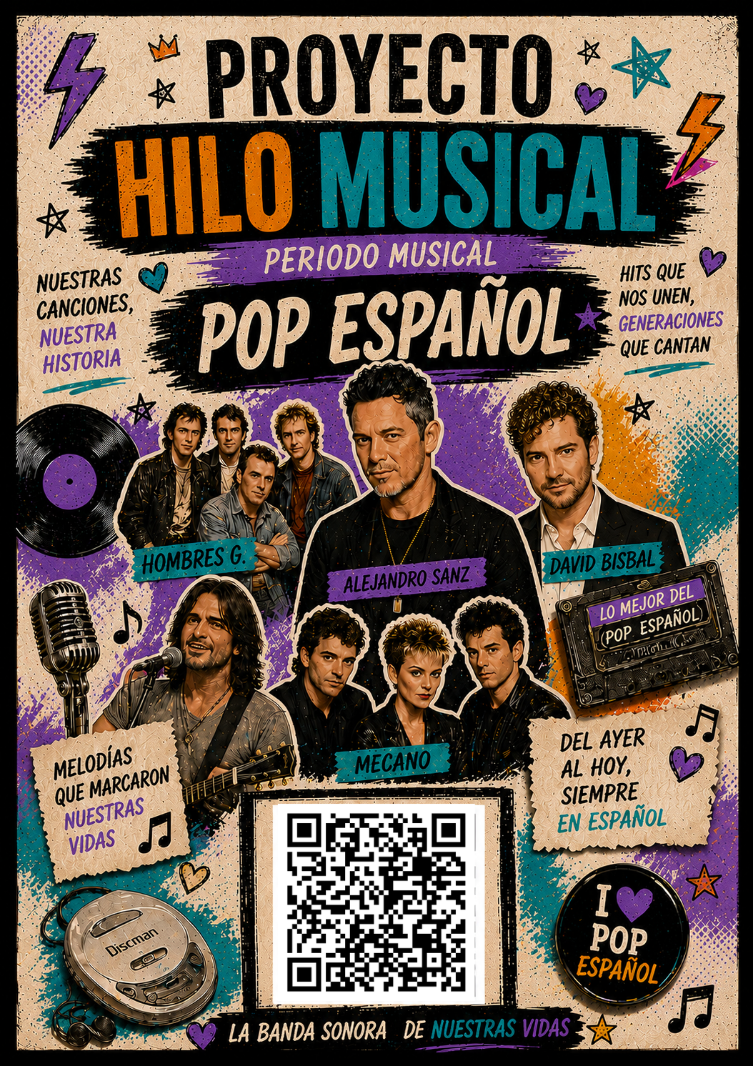 Cartel del Hilo Musical dedicado al pop español