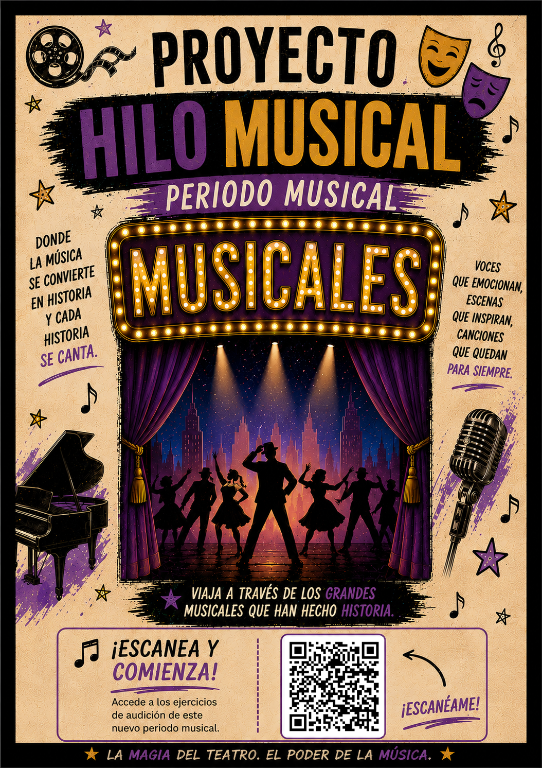 Cartel del Hilo Musical dedicado a los musicales