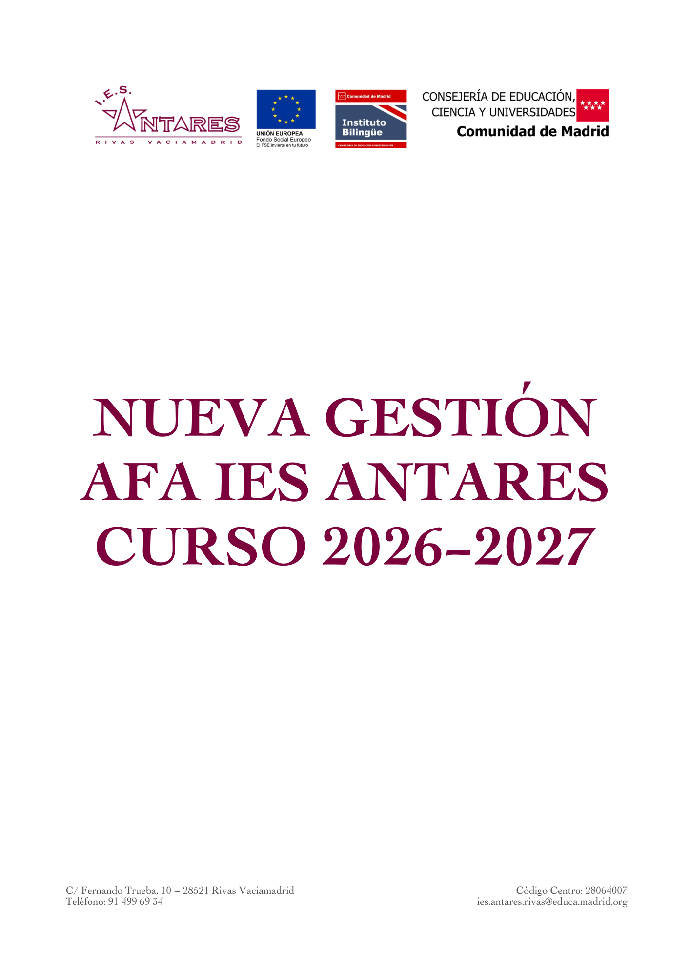 Nueva gestión del AFA del IES Antares