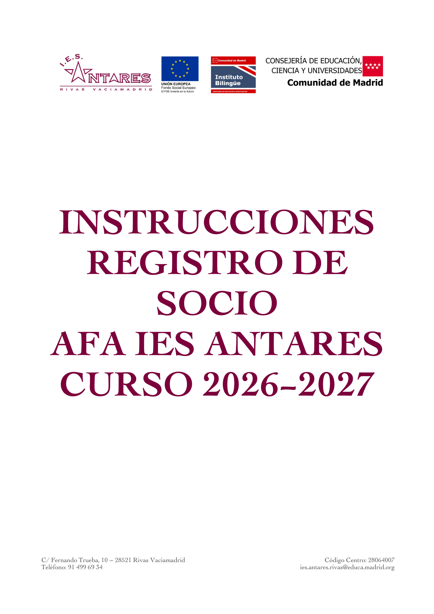 Instrucciones de registro de socios del AFA