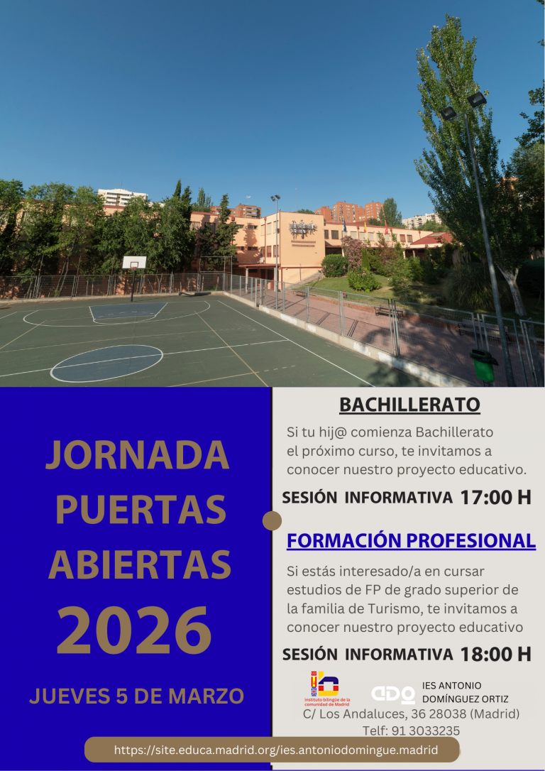 Jornada Puertas Abiertas – Bachillerato y FP (5 de marzo)