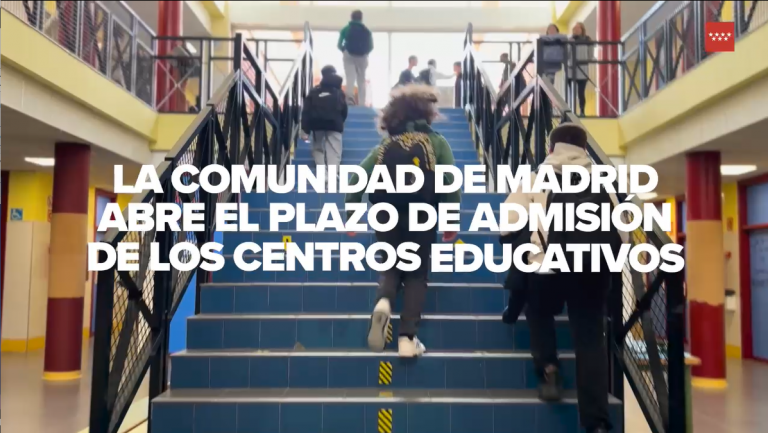 LA COMUNIDAD DE MADRID ABRE EL PLAZO DE ADMISIÓN DE LOS CENTROS EDUCATIVOS