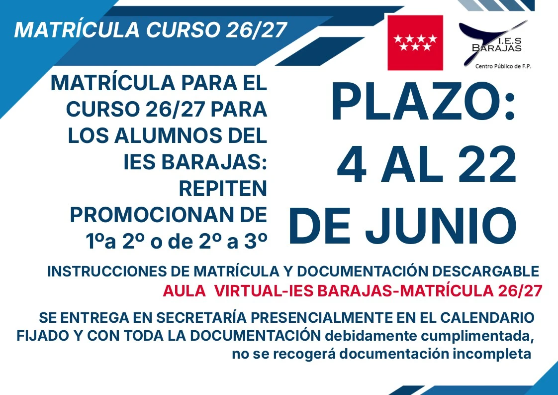 Admisión y matricula 26-27