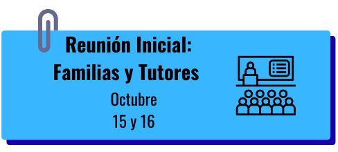 REUNIONES INICIALES DE LOS TUTORES CON FAMILIAS: 2º, 3º Y 4º ESO, 1º DIVER Y BACHILLERATO