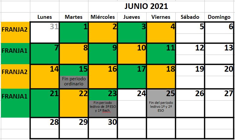 HORARIO POR FRANJAS JUNIO 2021