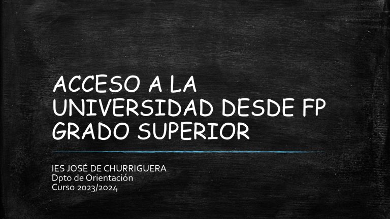 Acceso a la Universidad desde F.P. de Grado Superior
