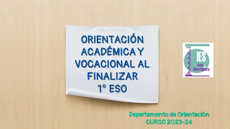 Orientación Académica y Vocacional al finalizar 1º de ESO