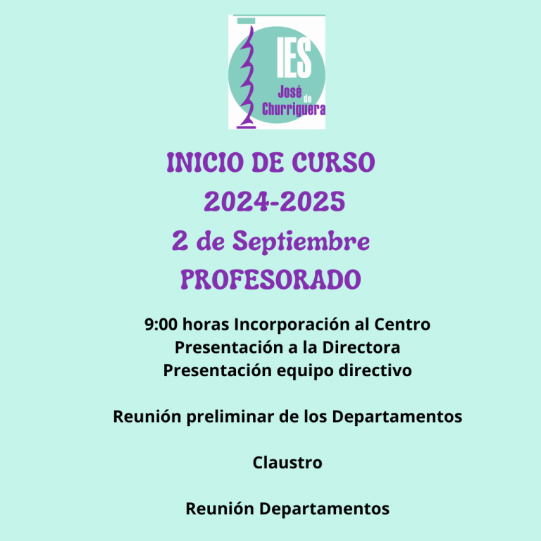 Inicio de curso – Profesorado