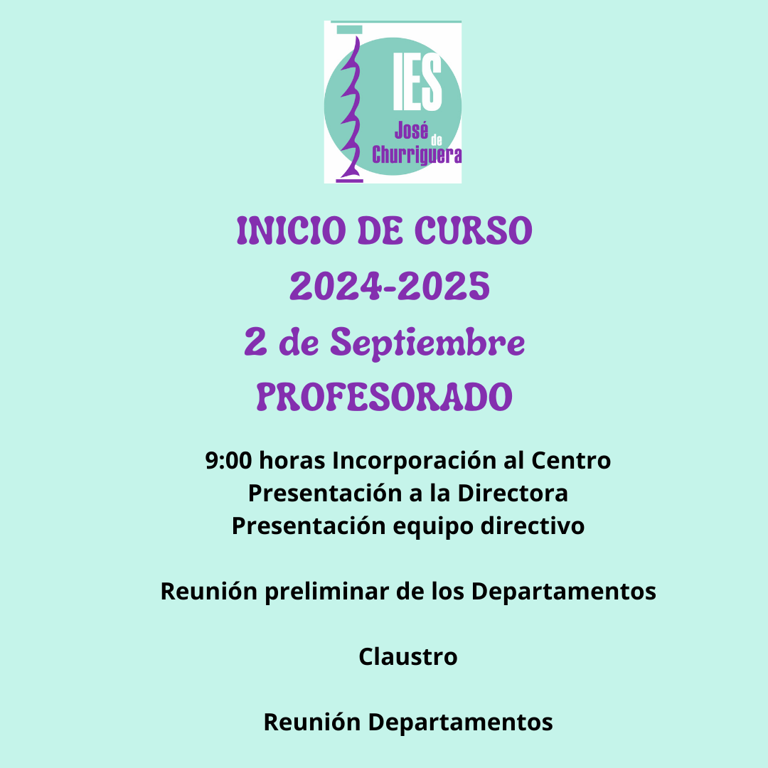 Inicio de curso – Profesorado