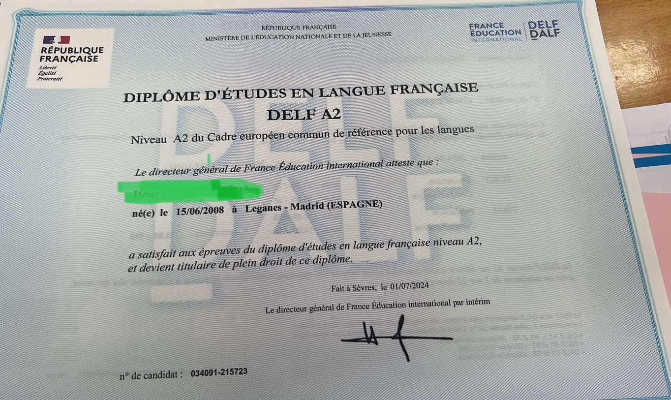 Entrega de los Diplomas de Lengua francesa «DELF»