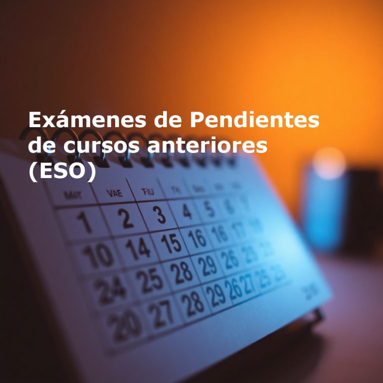 Calendario de exámenes de materias pendientes cursos anteriores