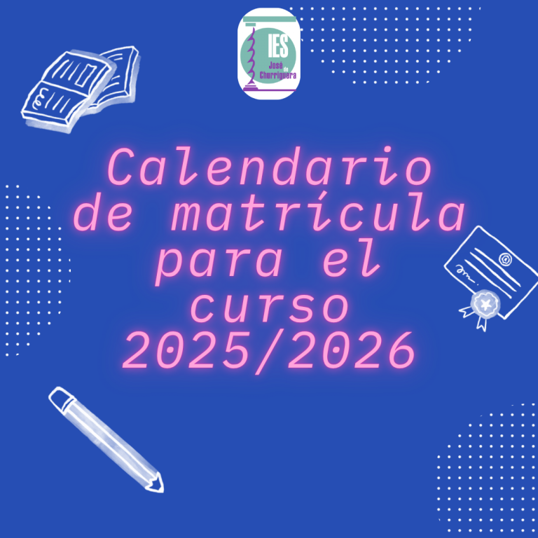 Calendario de matrícula para el curso 2025/2026