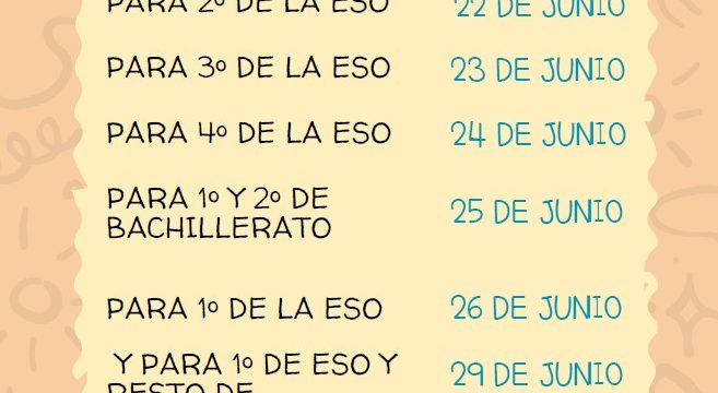 Fechas de matrículas Junio 2026