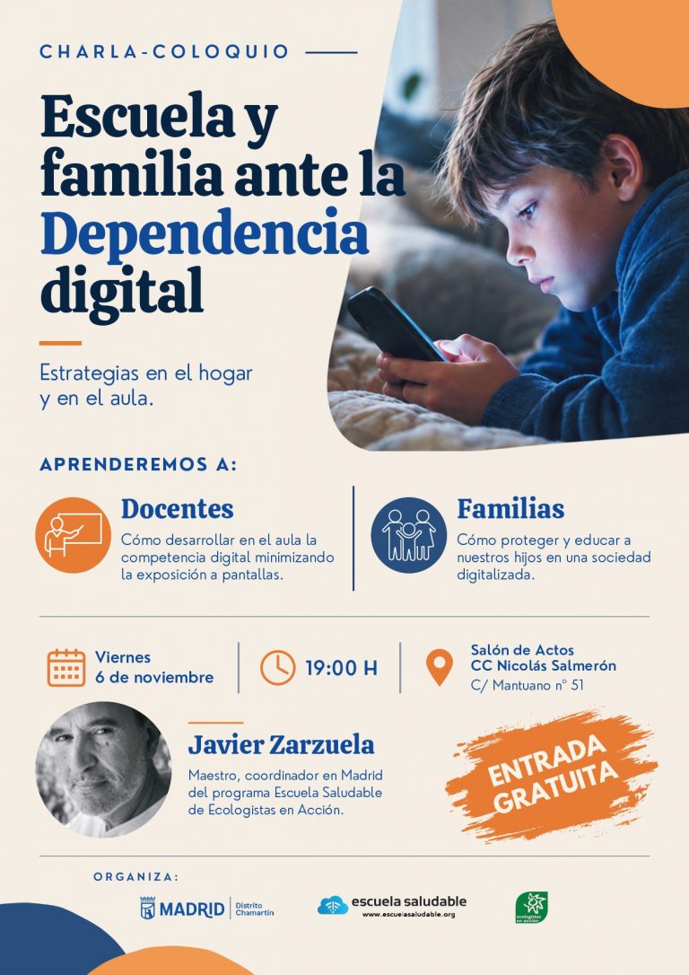 Charla-coloquio: «Escuela y familia ante la dependencia digital»