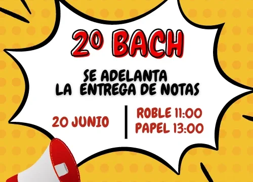 2ºBachillerato | Entrega de calificaciones (convocatoria extraordinaria)