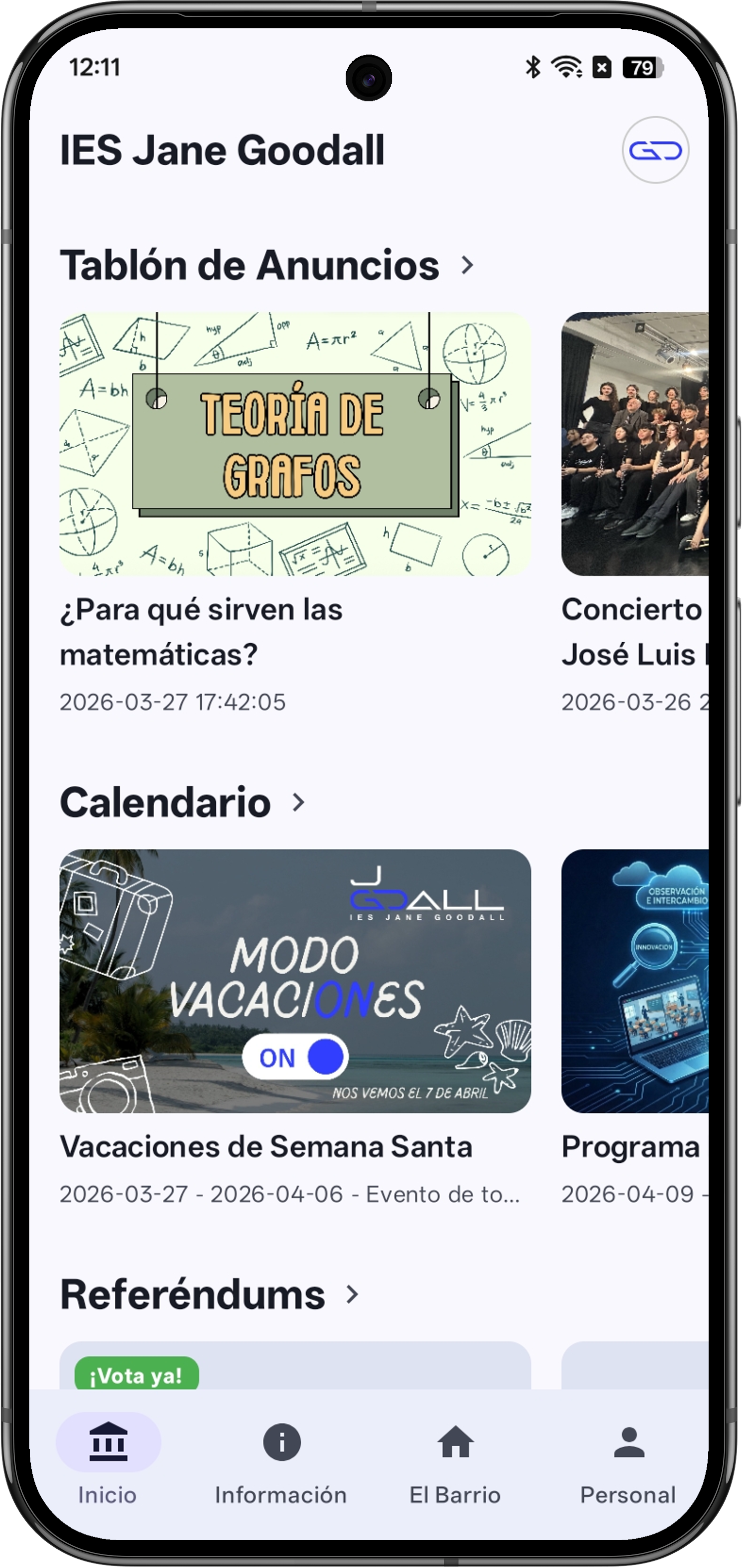 Pantalla de Inicio Android