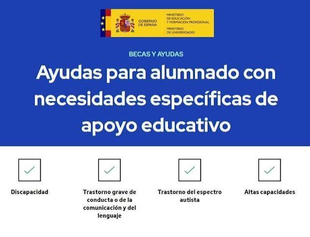 BECAS ALUMNADO CON NECESIDADES DE APOYO EDUCATIVO CURSO 26- 27