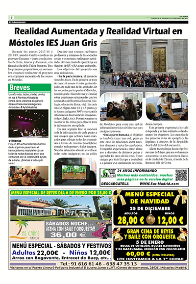 Artículo sobre el IES Juan Gris en el periódico Móstoles Sur