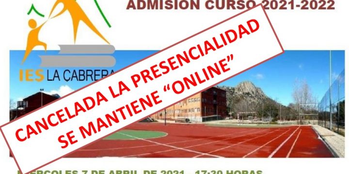 Jornada de Puertas Abiertas. Solo «online»: se suspende reunión presencial por medidas Covid-19