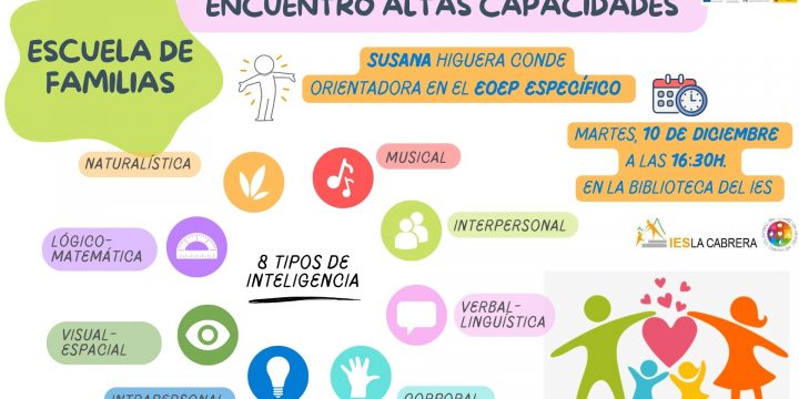 1ª ESCUELA DE FAMILIAS: «Encuentro sobre Altas Capacidades»