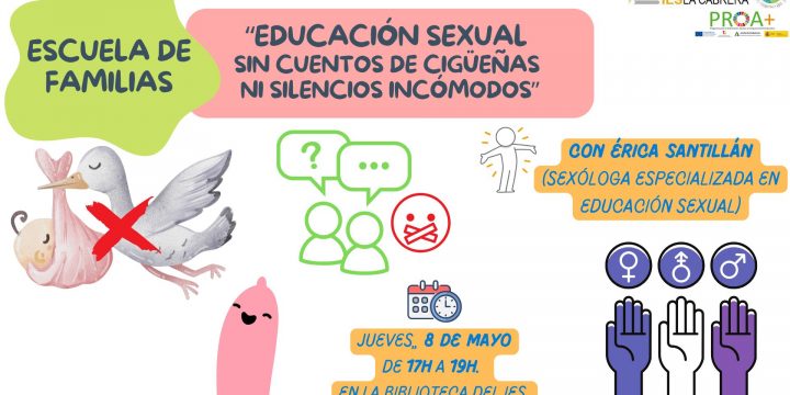 ESCUELA DE FAMILIAS: «Educación sexual, sin cuentos ni cigüeñas, ni silencios incómodos»