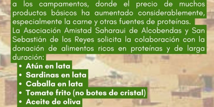 Campaña solidaria con campamentos refugiados saharauis