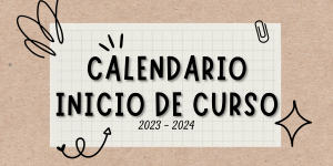 Calendario inicio de curso 2023-24
