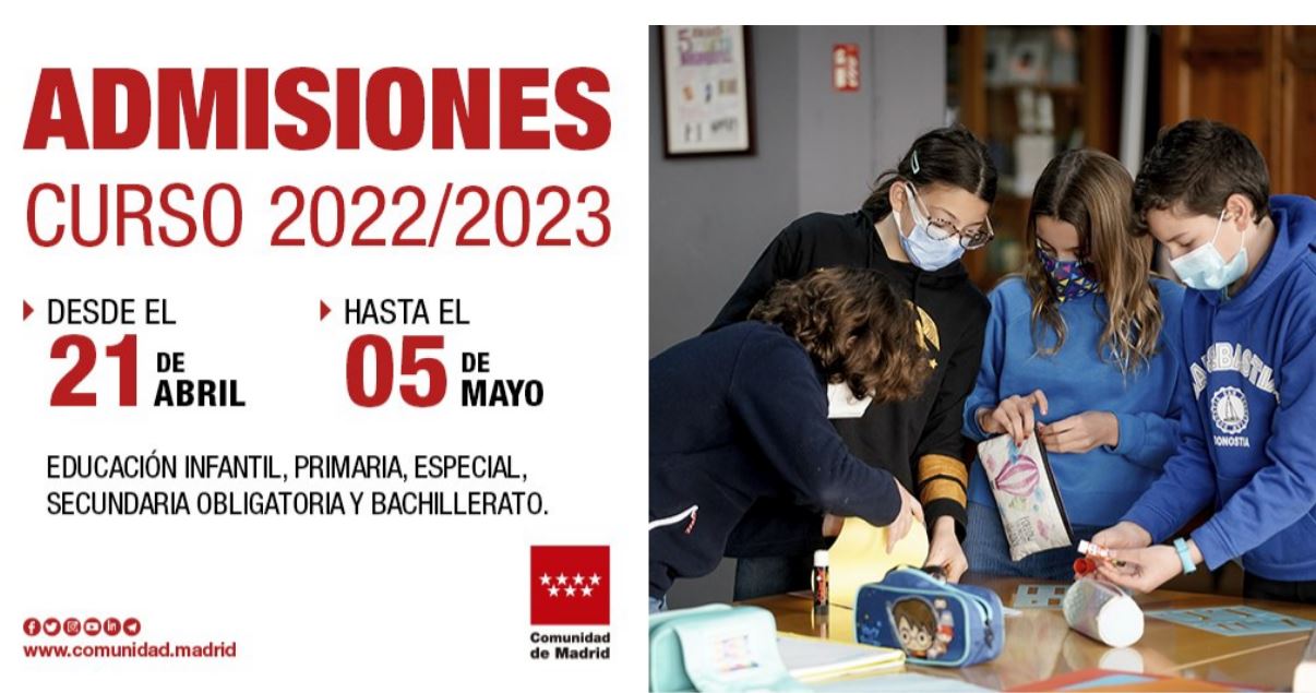 Admisión para enseñanzas de Educación Secundaria (ESO y Bachillerato) 2022-23