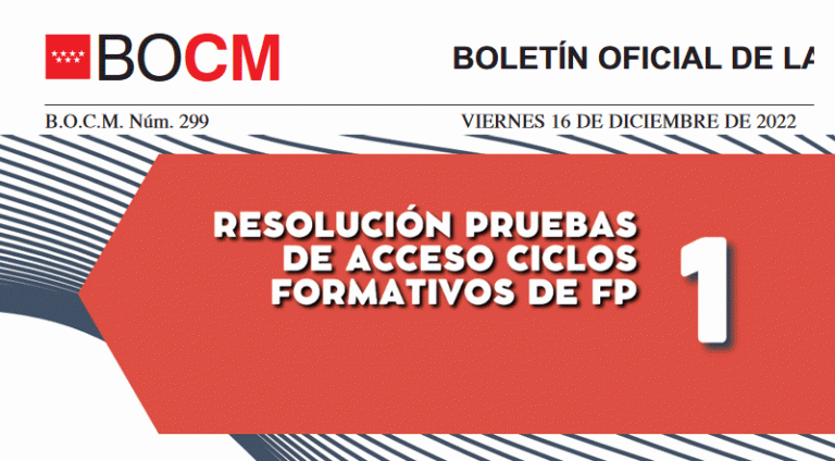 Resolución Pruebas de Acceso Ciclos Formativos de FP