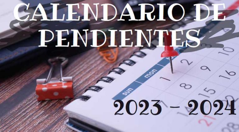 Calendario de pendientes 2022-2023
