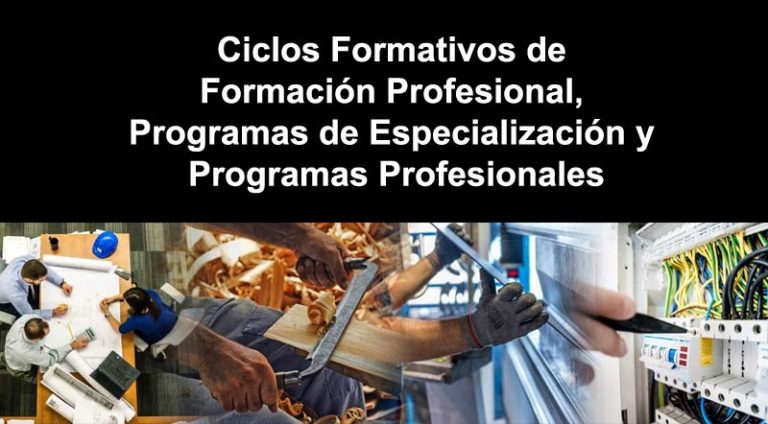 Admisión a ciclos formativos de Formación Profesional, programas de especialización y programas profesionales: Curso 2025-2026