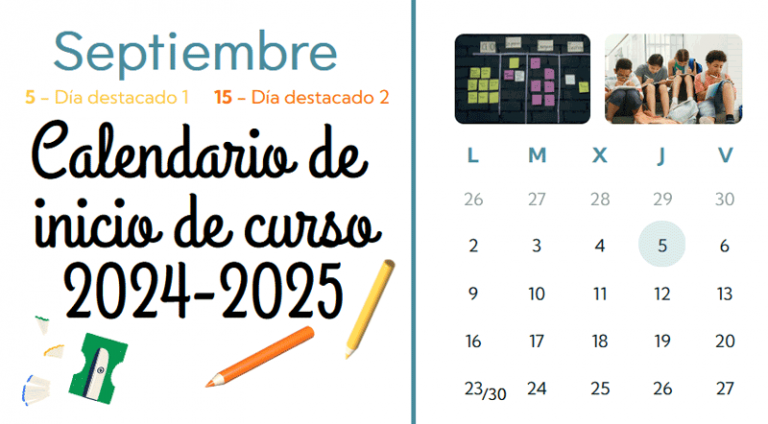 Calendario inicio de curso 2024 – 2025