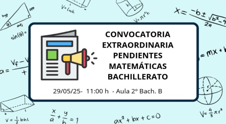Convocatoria extraordinaria de pendientes de Matemáticas