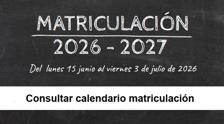 Calendario de matriculación 2026-2027